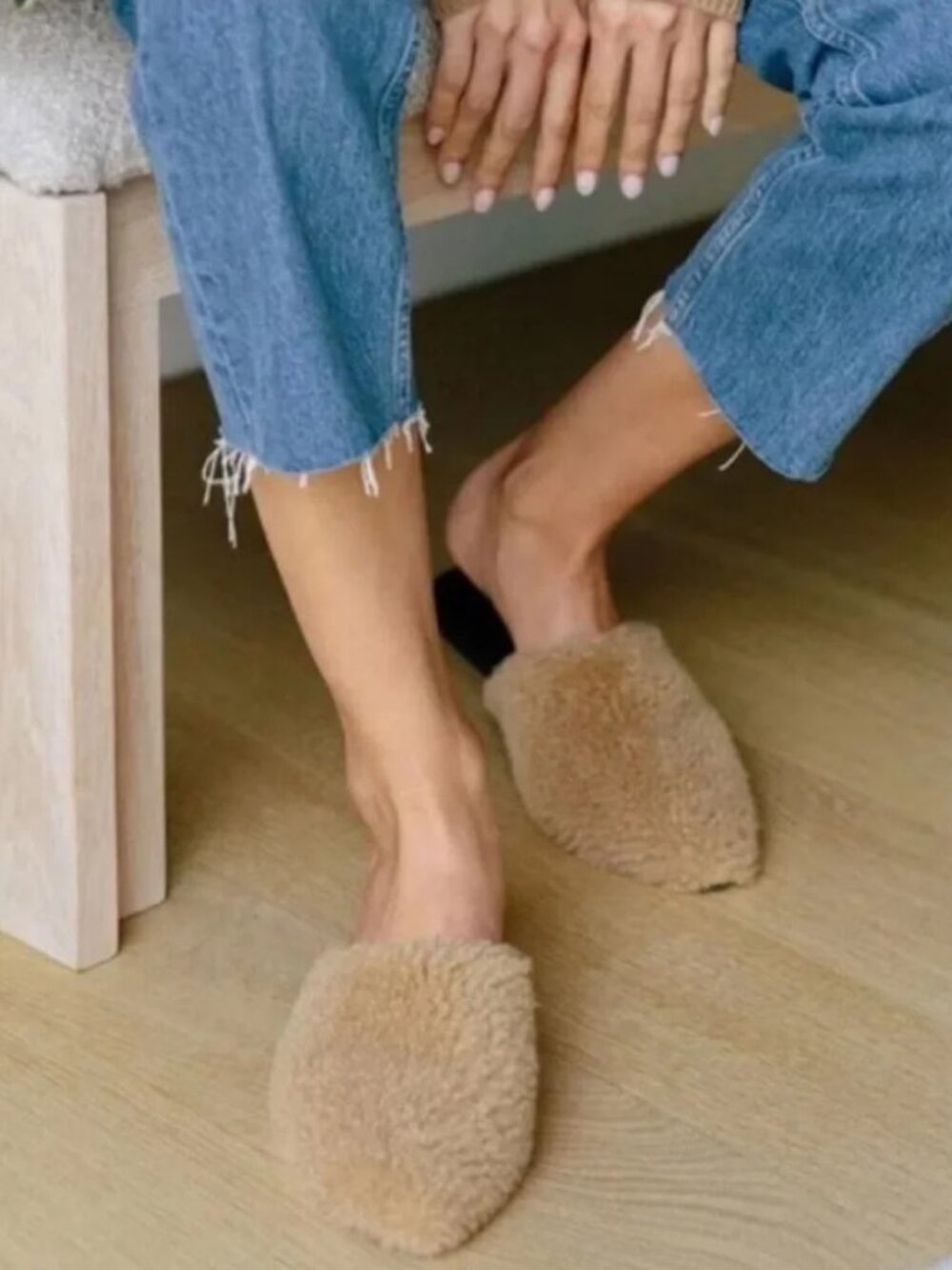 NEW Jenni Kayne Honey Tan Shearling Leather Slip-On Mule Flats Size 36 $425